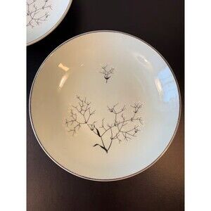 2 Universal Ballerina Mist Plates Black Branch Blossom Mid Century Oven Proof